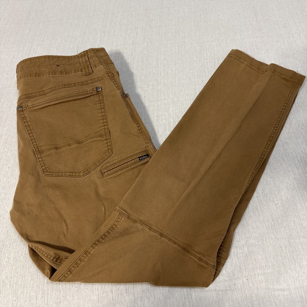 Kuhl Ryder Lite Full Fit Pants Mens 34x32 Brown Relaxed Work Articulate Knee